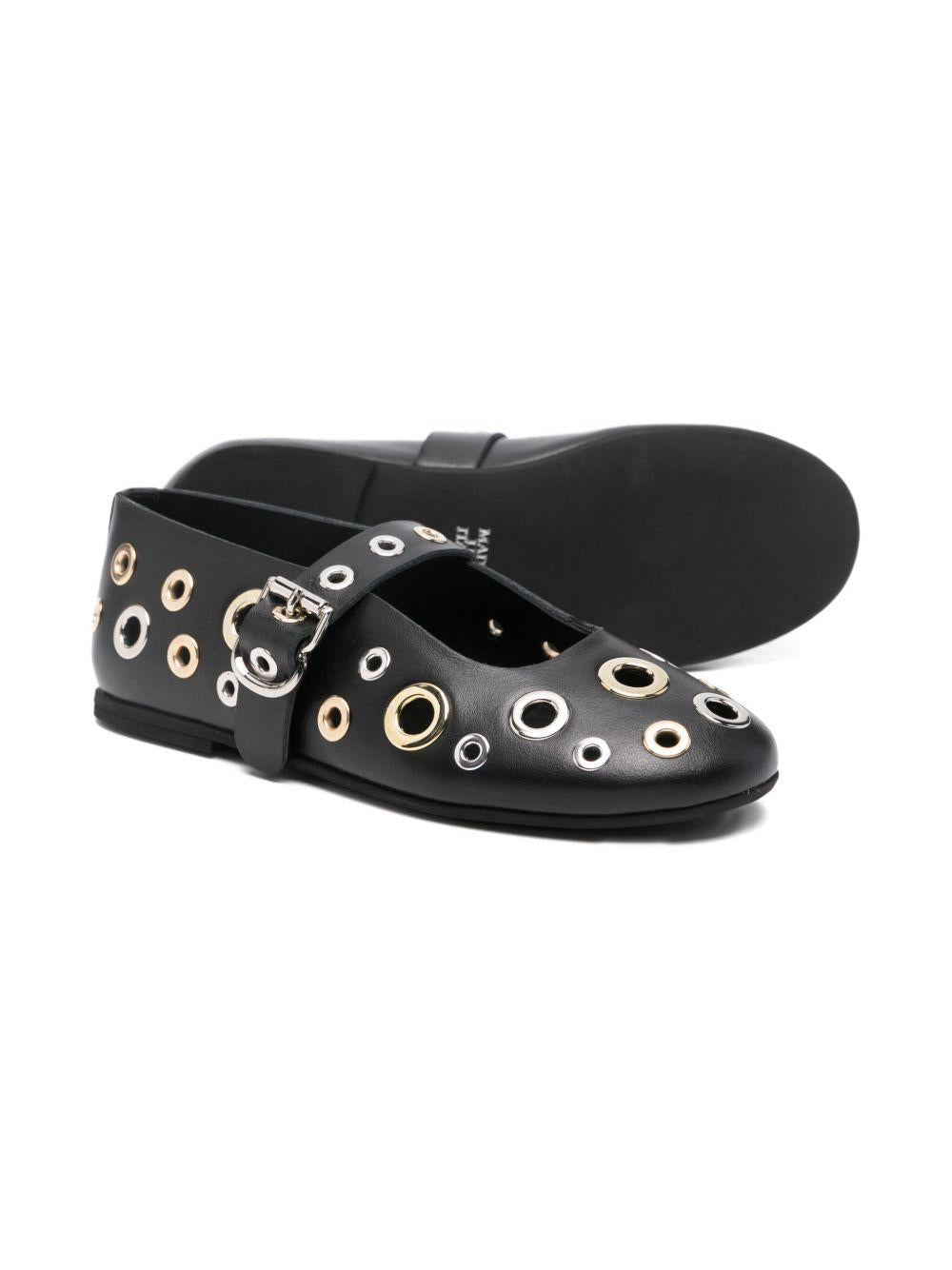 Ballerine per bambina Florens nere con dettagli occhielli F0252 15V FLORENS 