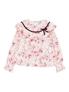 Camicia per bambina A'lapage rosa stampa floreale AL27B AMARENA A'LAPAGE 