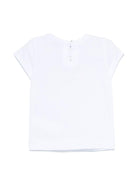 T-shirt per neonata Monnalisa bianco con stampa fiocco sul davanti 39E617 5011 0099 MONNALISA 