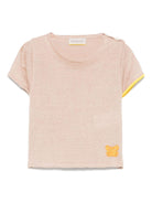 T-shirt per neonata Gensami kids marrone chiaro in maglia GIR01-B-SOFT GOLD BEIGE GENSAMI 