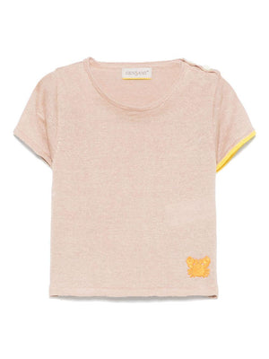 T-shirt per neonata Gensami kids marrone chiaro in maglia