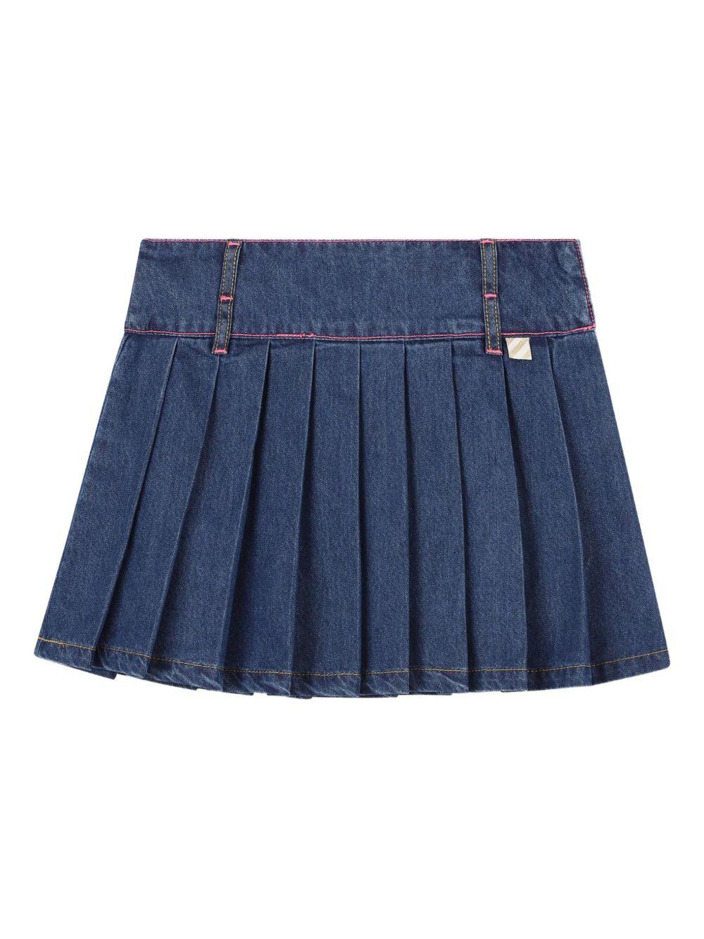 Gonna per bambina Billieblush denim con logo ricamato a contrasto U21322 Z10 BILLIEBLUSH 