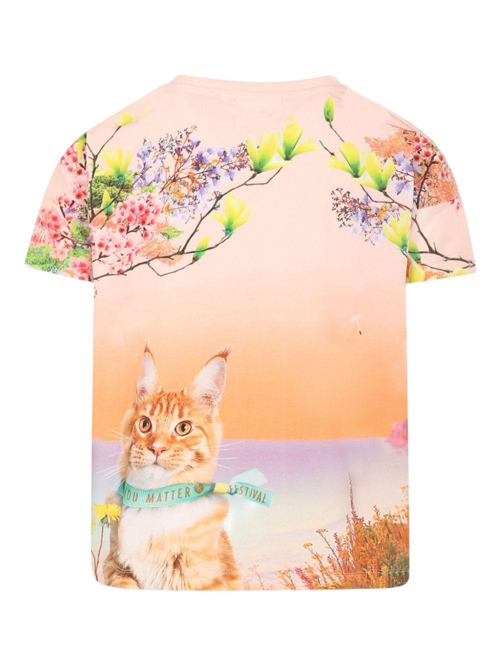 T-shirt per bambina Molo rosa con stampa grafica 2S25A211 3888 MOLO 