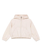Giubbino per bambina Moncler Enfant beige con due tasche superiori a marsupio K19541A0008053A5E 21G MONCLER ENFANT 