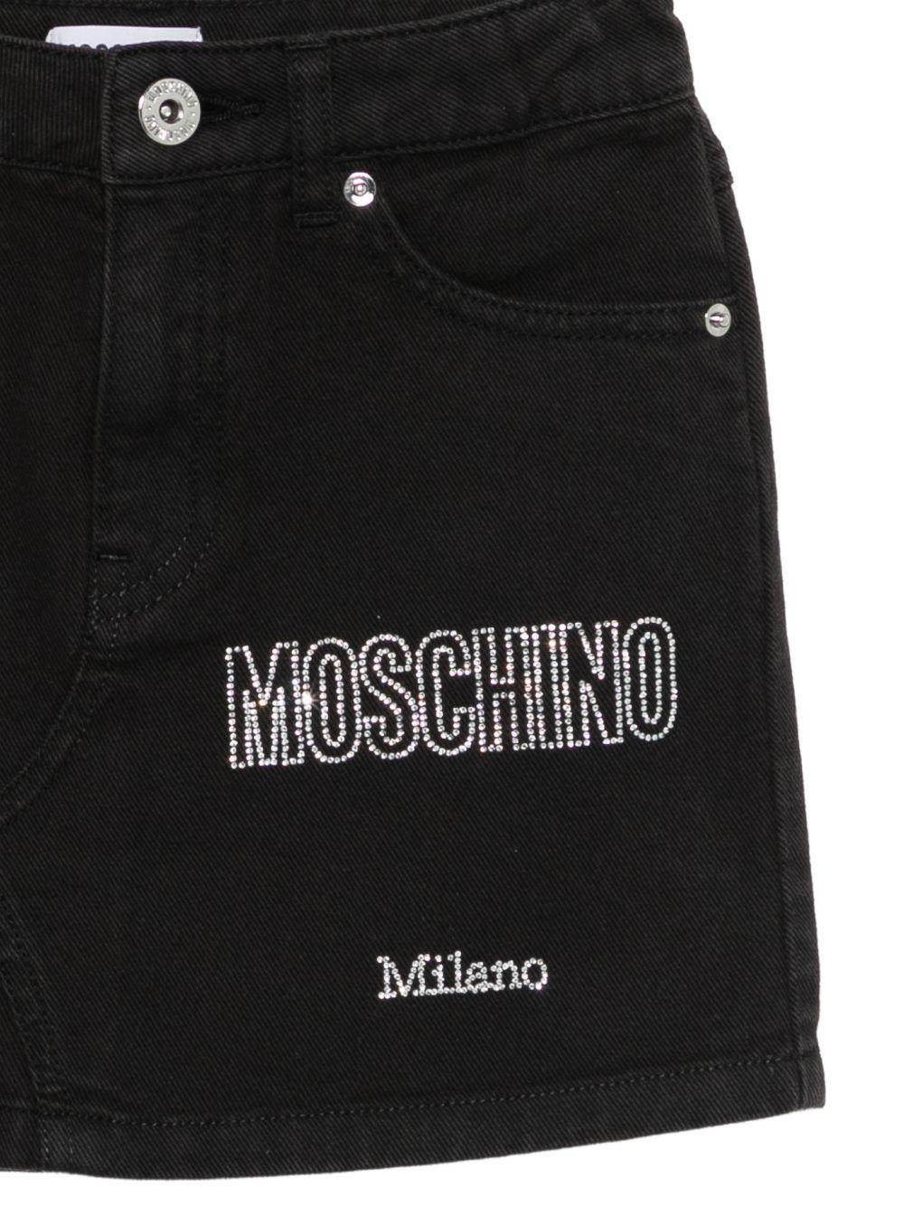 Gonna per bambina Moschino Kids nera con logo sul davanti HBJ03MLSC00 60100 MOSCHINO KIDS 