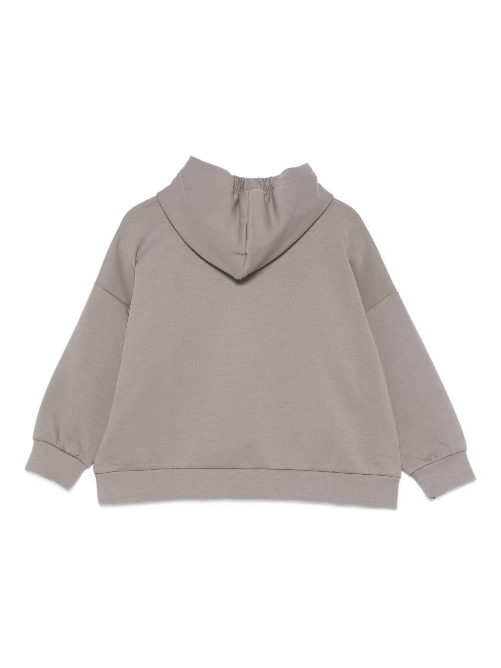 Felpa per bambina Douuod Kids grigia con ampio cappuccio DX4P60 Z2858 907 DOUUOD 