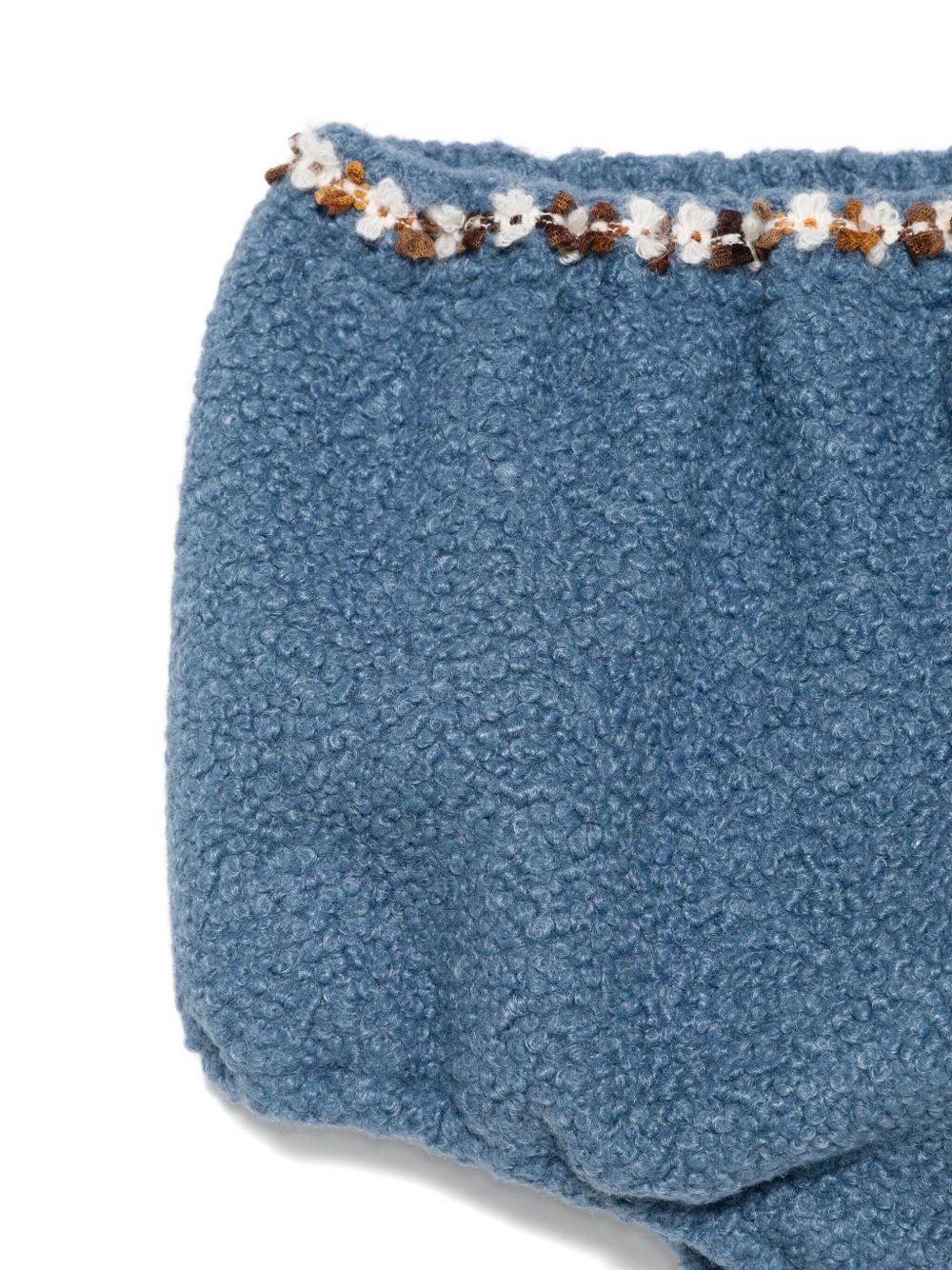 Shorts per bambina A'lapage azzurri con rifiniture floreali AL25 AZZURRO A'LAPAGE 