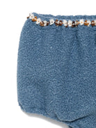 Shorts per bambina A'lapage azzurri con rifiniture floreali AL25 AZZURRO A'LAPAGE 