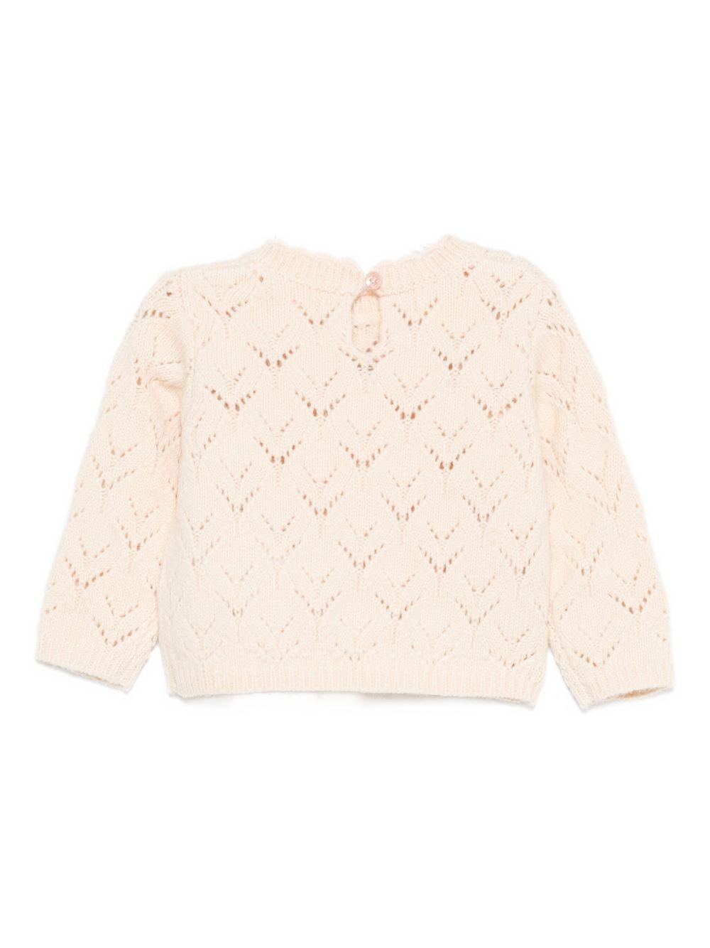Maglione per neonata Louise Misha rosa con decorazione floreale FRC-W25-J0134 CREAM LOUISE MISHA 