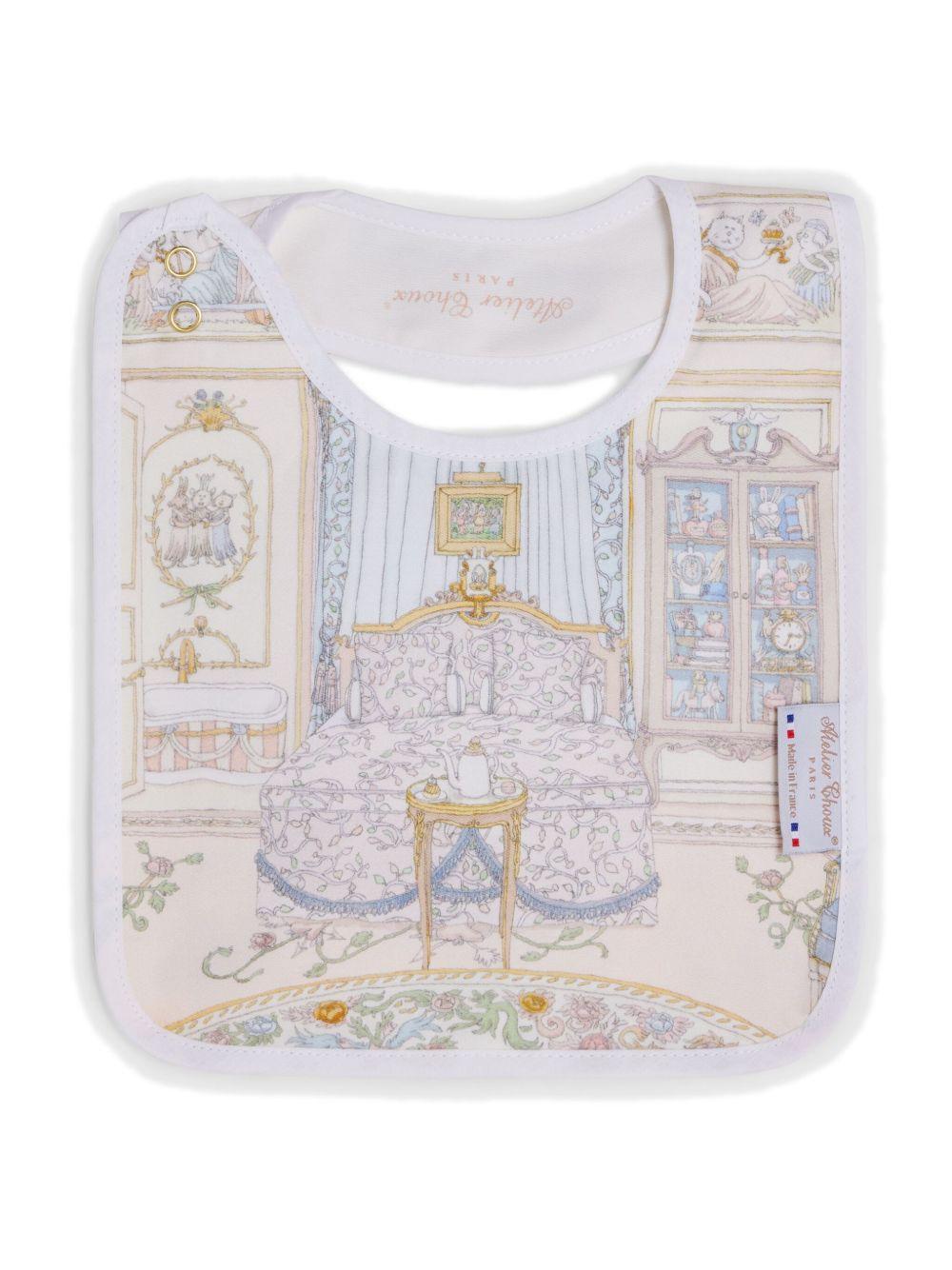 Bavaglino per neonati Atelier Choux bianco con stampa BI-CS-FRB E-U ATELIER CHOUX PARIS 