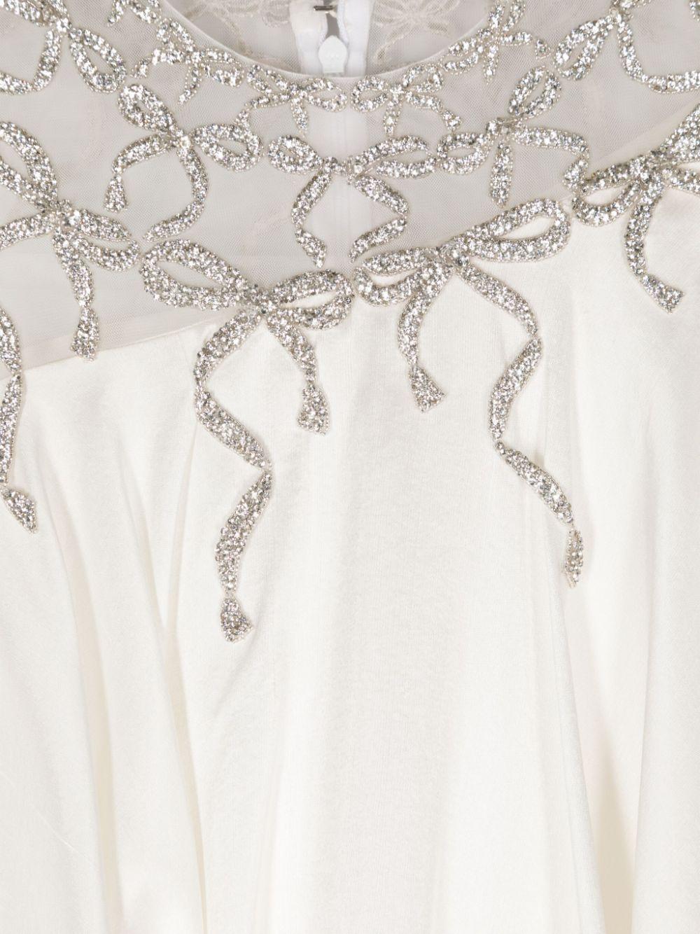 Abito con decorazione di cristalli MA FW24 G19 IVORY MAISON AVA 