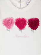 T-shirt con applicazione per neonata Monnalisa bianca con scollo rotondo 39D601 4003 0001 MONNALISA 