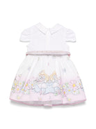 Abito in cotone x Disney per neonato Monnalisa bianco con colletto classico 31E907 5660 9990 MONNALISA 