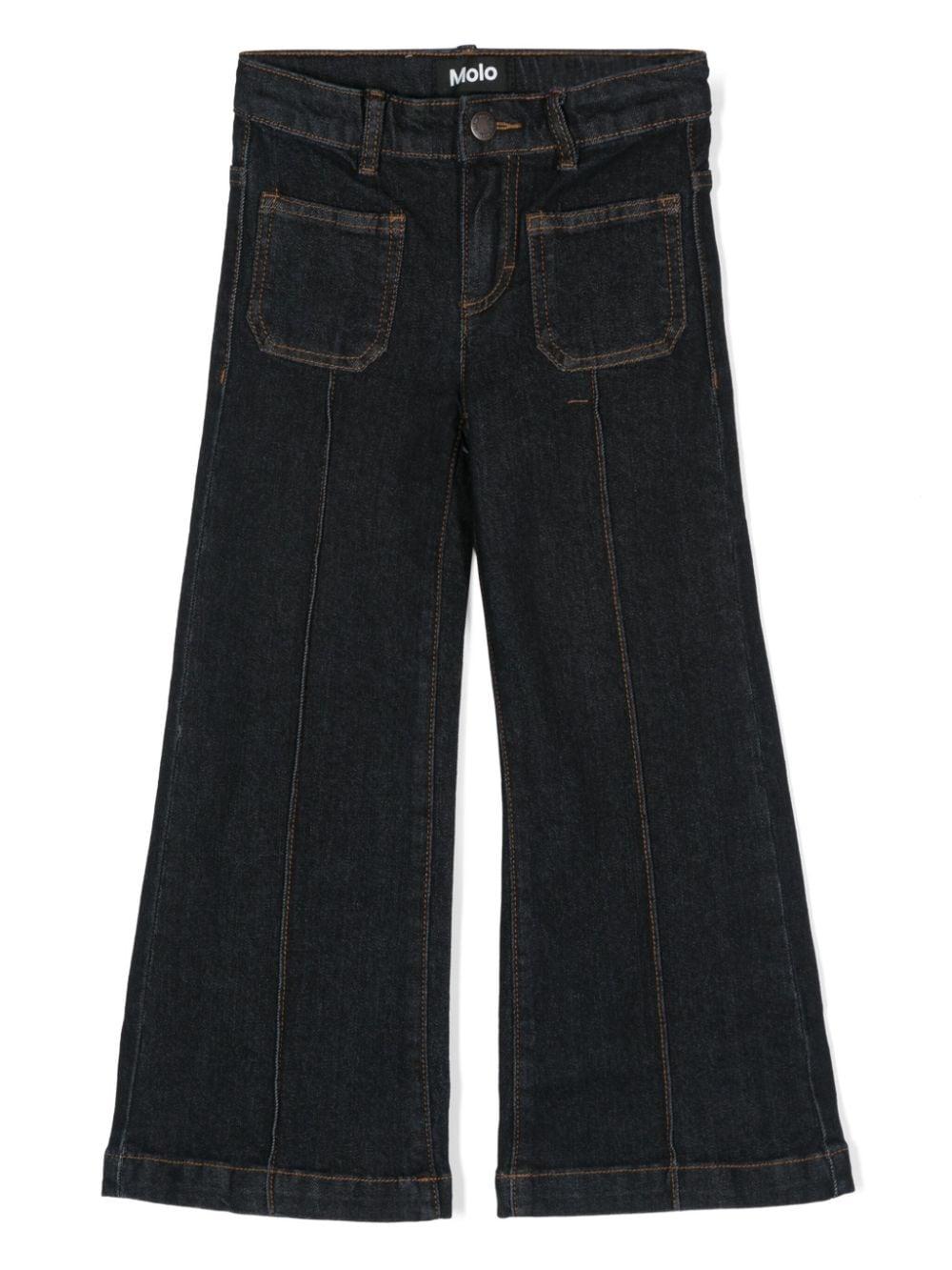 Jeans svasati Adina per bambina Molo blu con cuciture saldate 2W24I112 5380 MOLO 