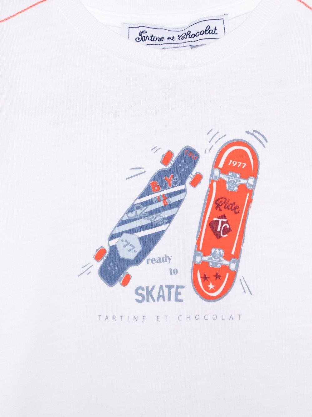 T-shirt per neonato Tartine Et Chocolat bianco con stampa CA10041 77 TArtine & Chocolat 
