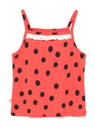 Top per bambina Mini Rodini rosso con dettagli in pizzo 2522010342 RED MINI RODINI 