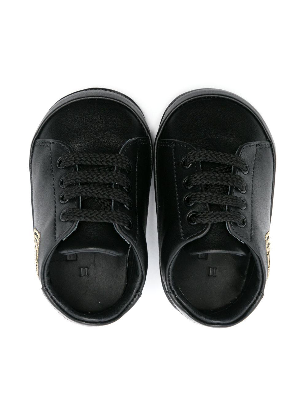 Sneakers primi passi per neonato Balmain Kids nero con logo ricamato BW0566 Y0051 930OR BALMAIN KIDS 