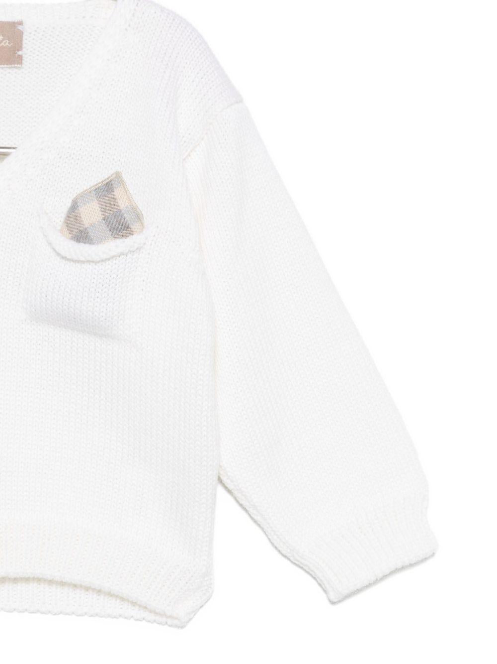 Cardigan per neonato La Stupenderia beige con scollo a V 1WCCR21 800Y21 LA STUPENDERIA 