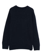 Maglione per bambino MC2 Saint Barth Kids blu con scritta "Vacanze di Natale" DOU0001 00013I MC2 ST. BARTH KIDS 