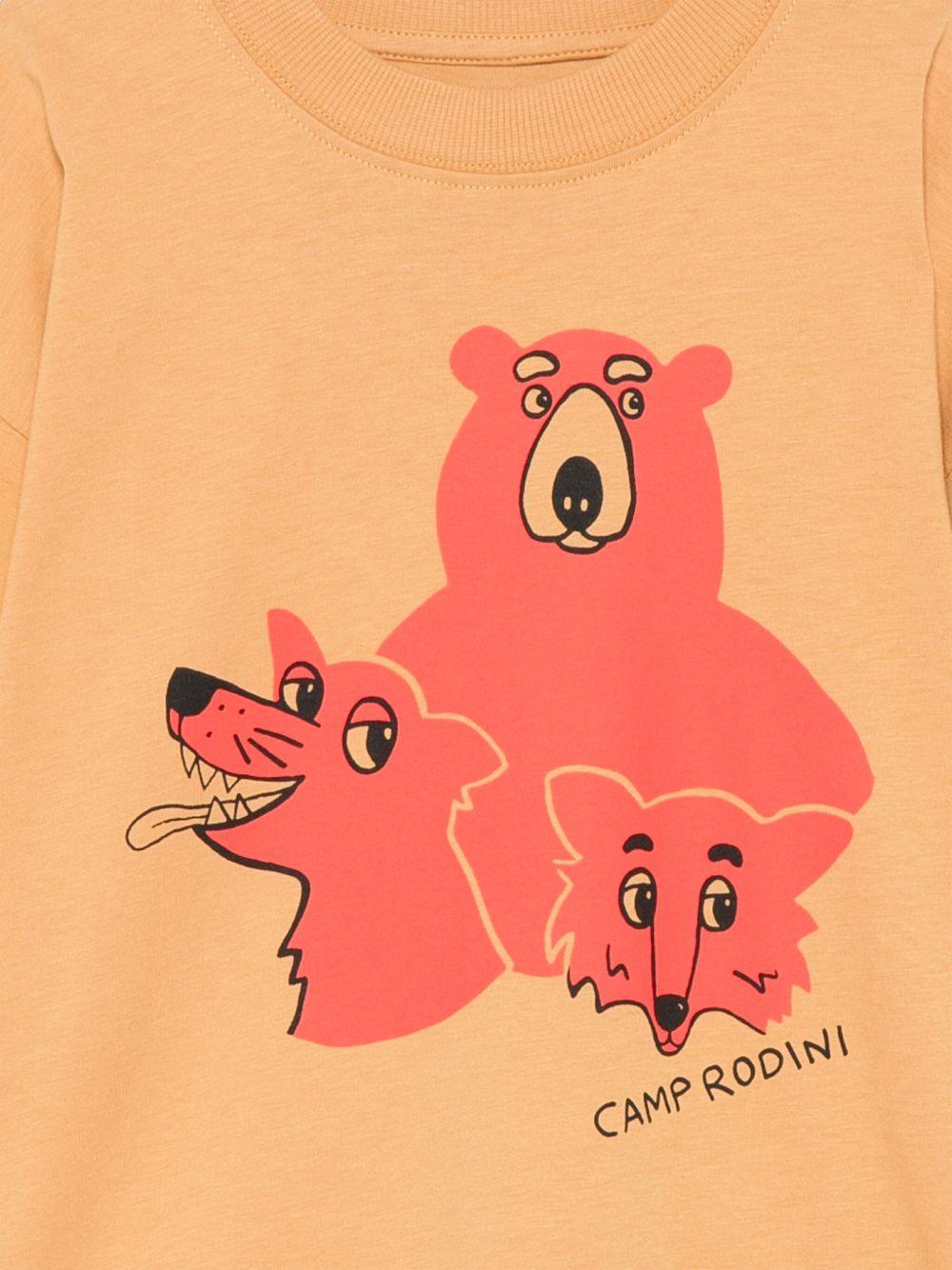 Maglietta per bambina Mini Rodini arancione con stampa grafica 2562010013 BEIGE MINI RODINI 