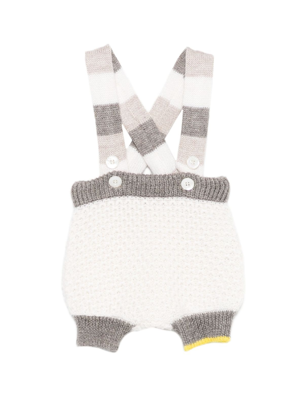 Shorts per neonato Gensami Kids bianco con bretelle SUSP-APE-WP WHITE/GREY GENSAMI 