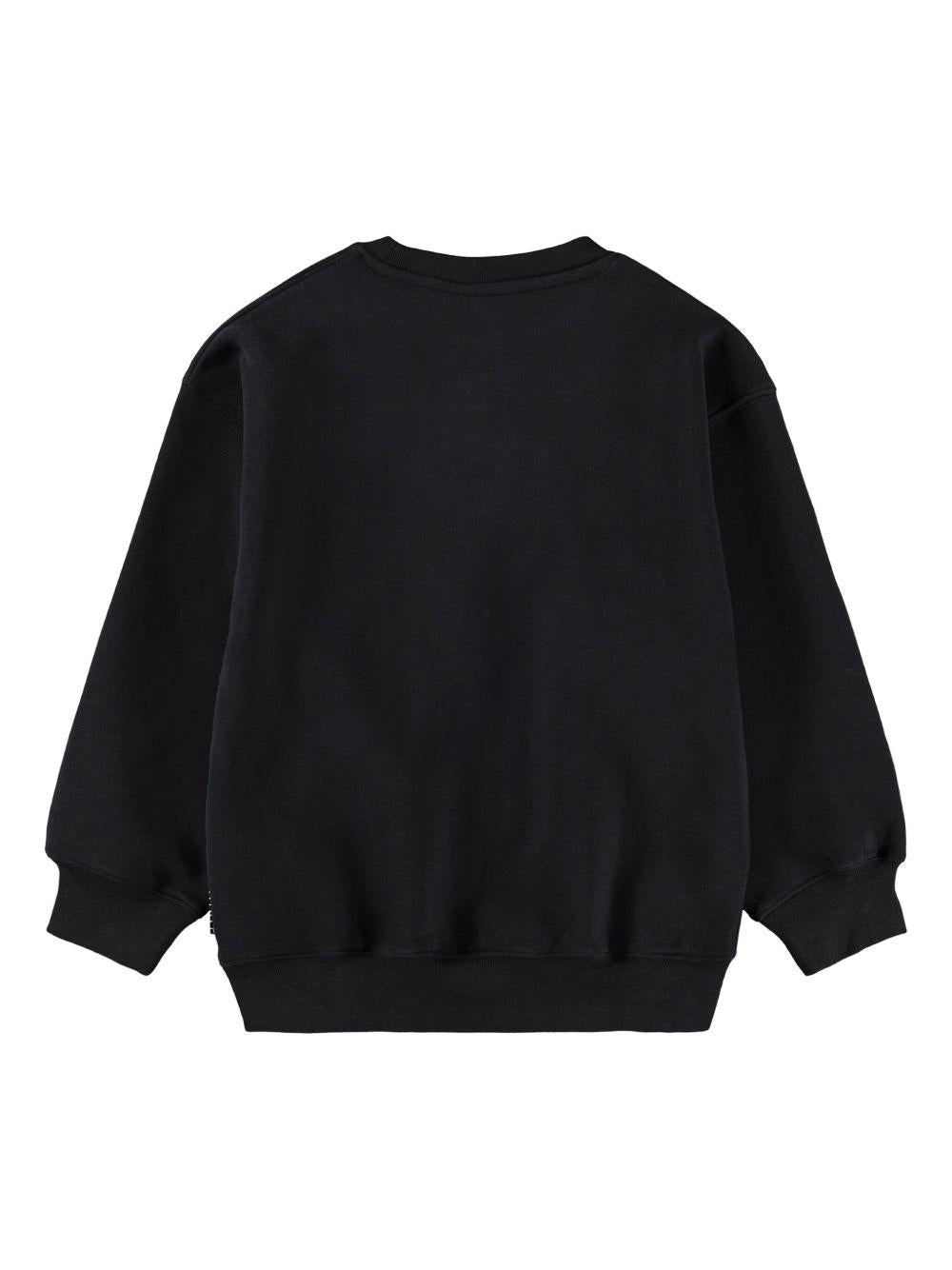 Felpa per bambino Molo nero con stampa smile 6W25J214 9743 MOLO 