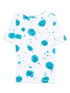 T-shirt per bambino Molo bianco Riley con stampa smiley e targhetta con logo 6S25A209 9321 MOLO 