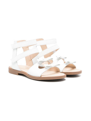 Florens white sandals for girls with bow