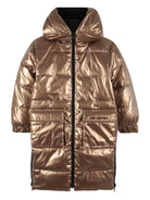 Piumino reversibile per bambina Karl Lagerfeld Kids nero con cappuccrio e spacchi laterali Z30603 M22 KARL LAGERFELD KIDS 