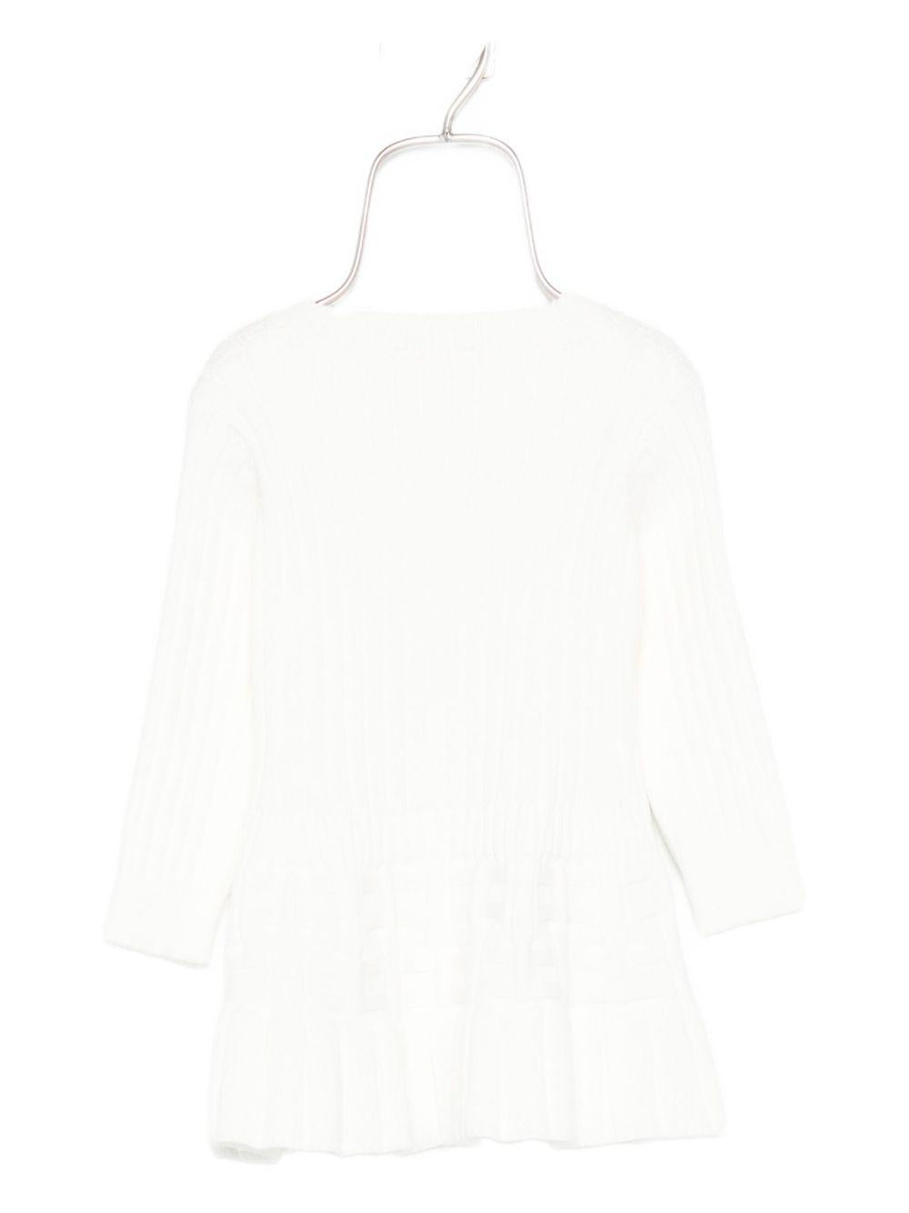 Abito per neonata Elisabetta Franchi La Mia Bambina bianco con orlo peplo EGAB218CFL040 0004 ElISABETTA FRANCHI 