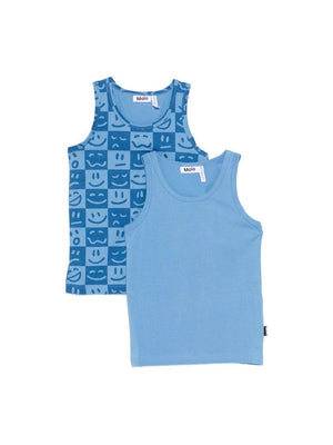 Set di due canotte per bambino Molo azzurre con diverse fantasie