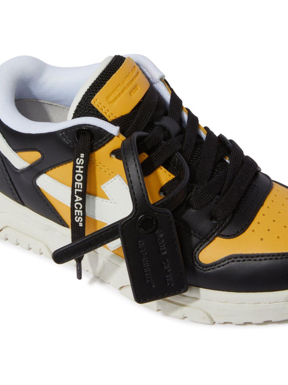 Sneakers Out Of Office per bambino Off-White Kids giallo con punta traforata OBIA011S25LEA001 1610 OFF WHITE KIDS 