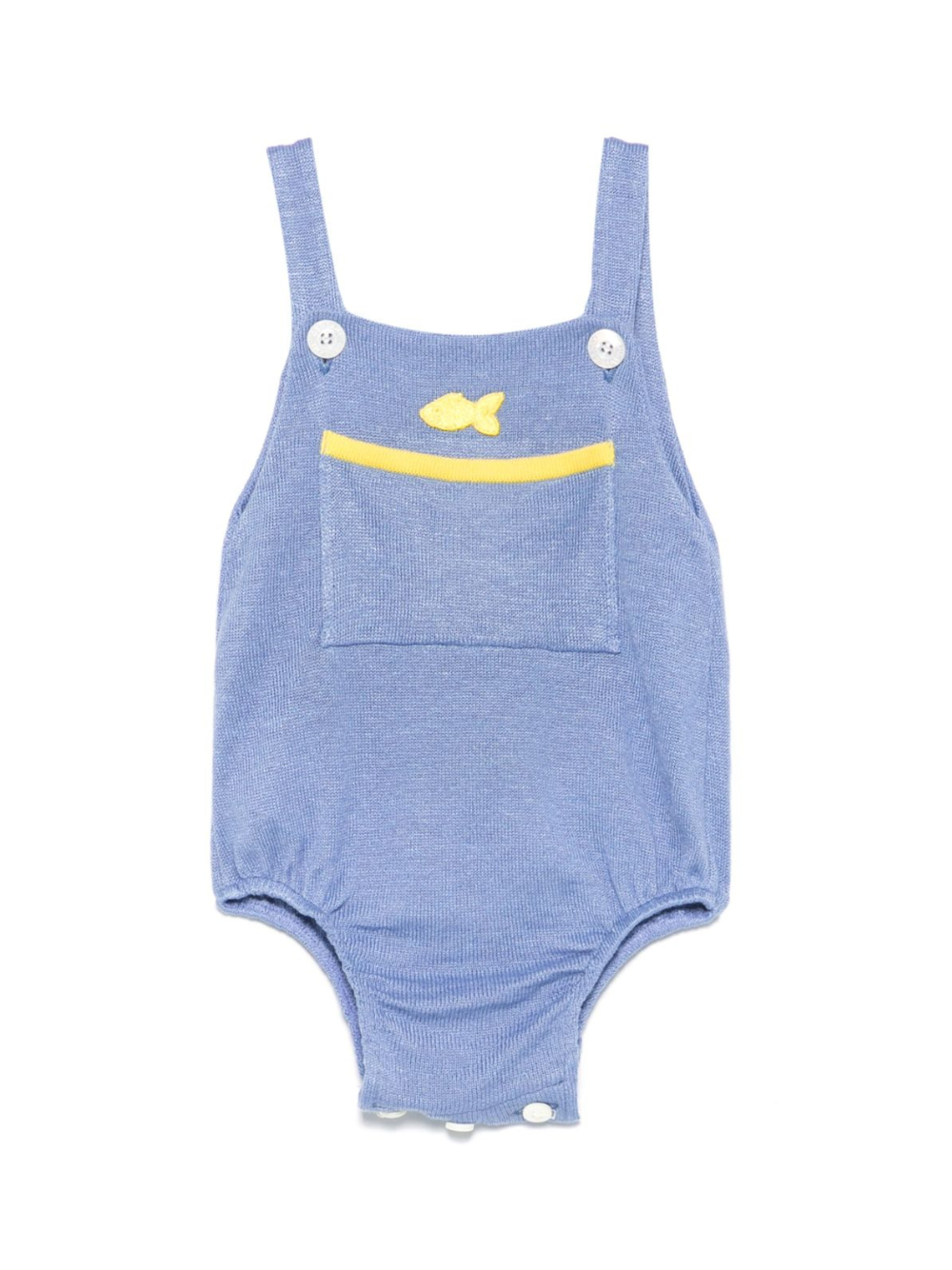 Body per neonato Gensami Kids blu con cinturini con bottone e tasca frontale applicata TU01-B-SOFT OCEAN BLUE GENSAMI 