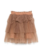 Gonna Mirre per bambina Donsje marrone con rete in tulle 4087700 00014 DONSJE 