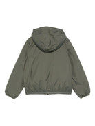 Impermeabile per bambina K Way Kids P. Le Vrai Claude 4.0 verde militare con cappuccio - Rubino Kids