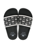 Infradito per bambina Elisabetta Franchi La Mia Bambina nero con monogramma - Rubino Kids