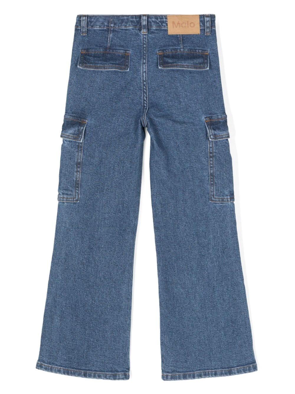 Jeans dritti Addy per bambina Molo blu con passanti - Rubino Kids