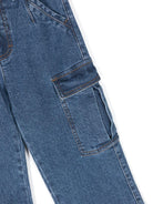 Jeans dritti Addy per bambina Molo blu con passanti - Rubino Kids