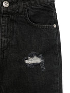 Jeans dritti con effetto vissuto per bambino John Richmond Junior nero con passanti - Rubino Kids