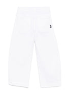 Jeans dritti per bambina Aspesi Kids bianco con passanti - Rubino Kids