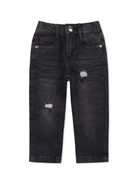 Jeans dritti per neonato John Richmond Junior nero con design a cinque tasche - Rubino Kids