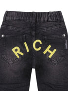 Jeans dritti per neonato John Richmond Junior nero con design a cinque tasche - Rubino Kids