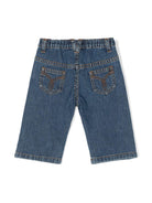 Jeans in cotone con placca Medusa - Rubino Kids