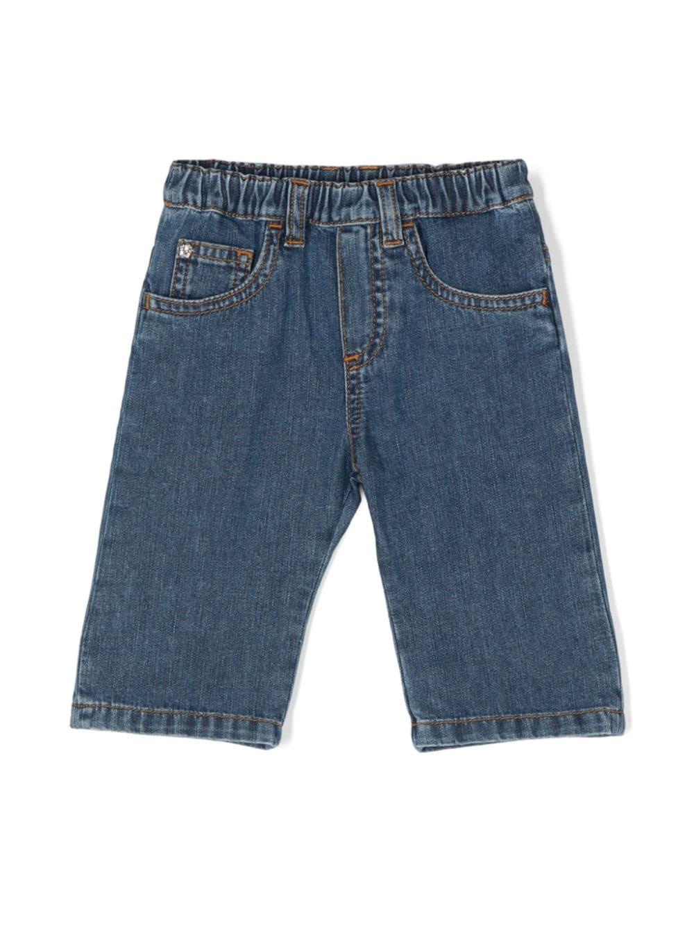 Jeans in cotone con placca Medusa - Rubino Kids