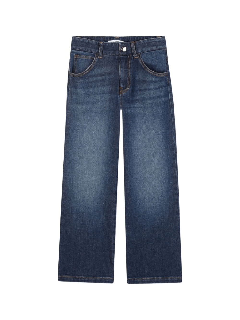 Jeans per bambina Chloé Kids denim con baffatura - Rubino Kids