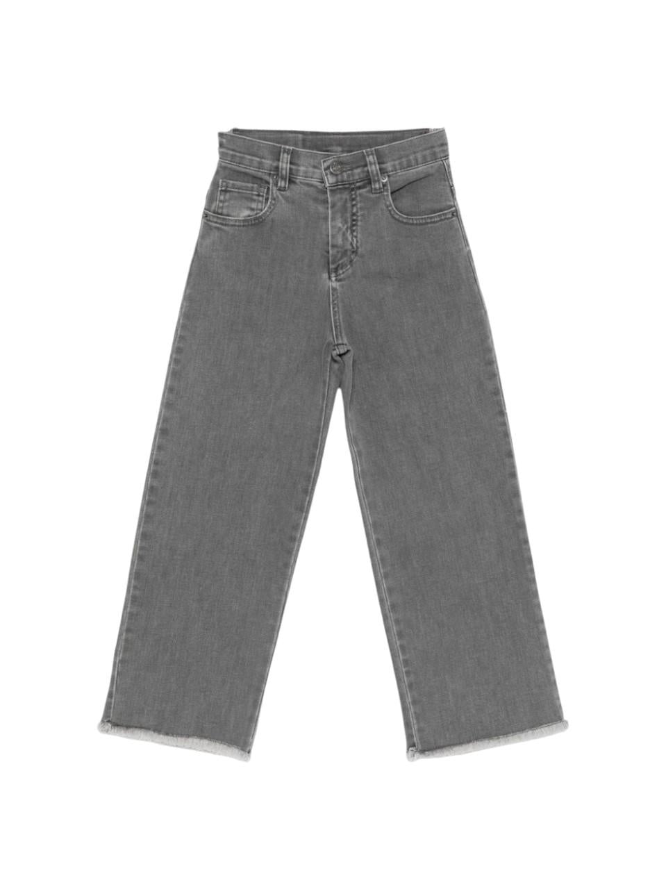 Jeans per bambina Douuod Kids grigi con orlo sfrangiato - Rubino Kids