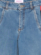Jeans per bambina Emilio Pucci Junior in denim con design a inserti - Rubino Kids