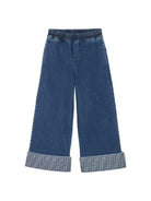 Jeans per bambina Fendi Kids blu a gamba ampia - Rubino Kids