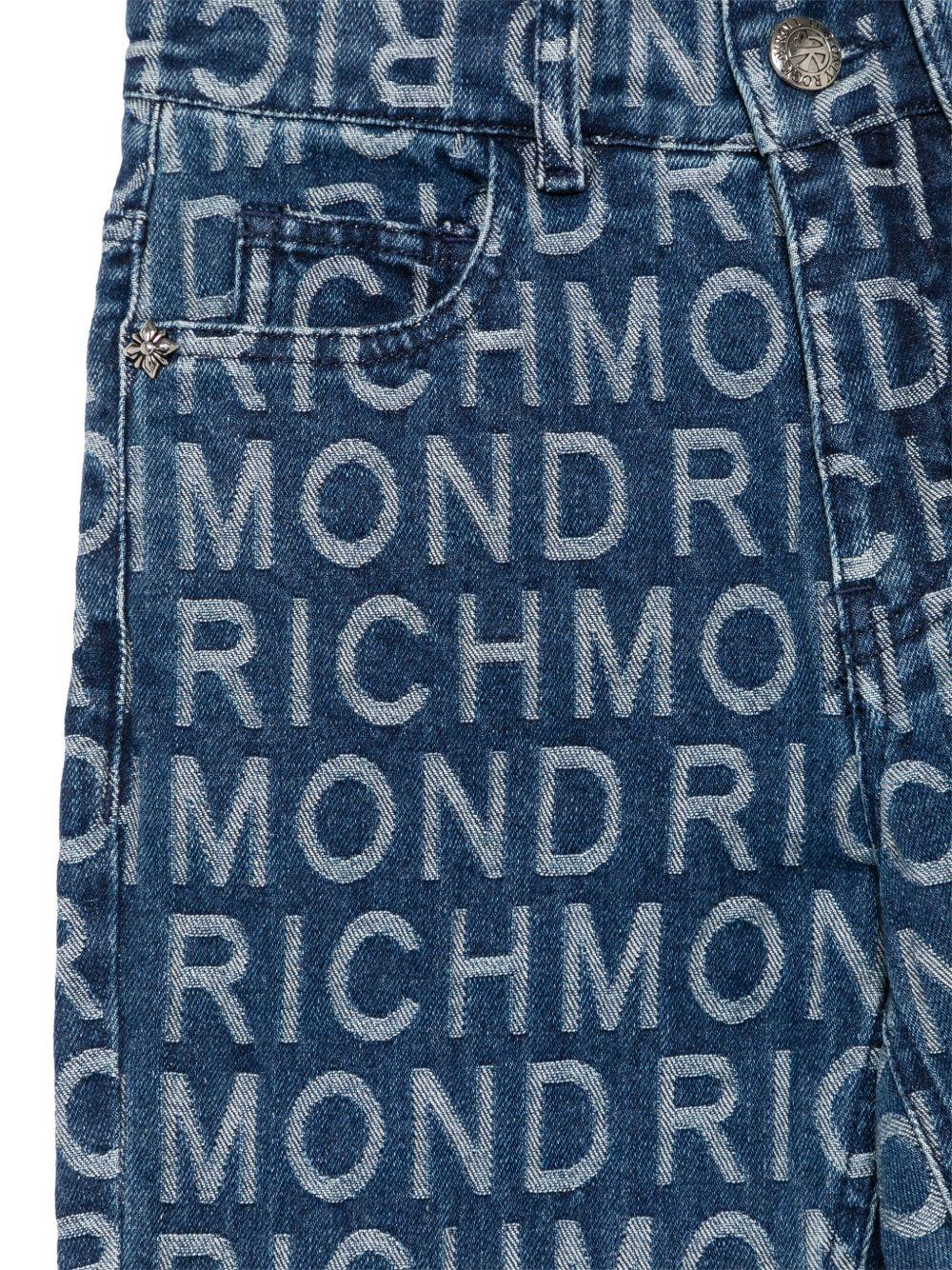 Jeans per bambina John Richmond Junior in denim con effetto jacquard - Rubino Kids