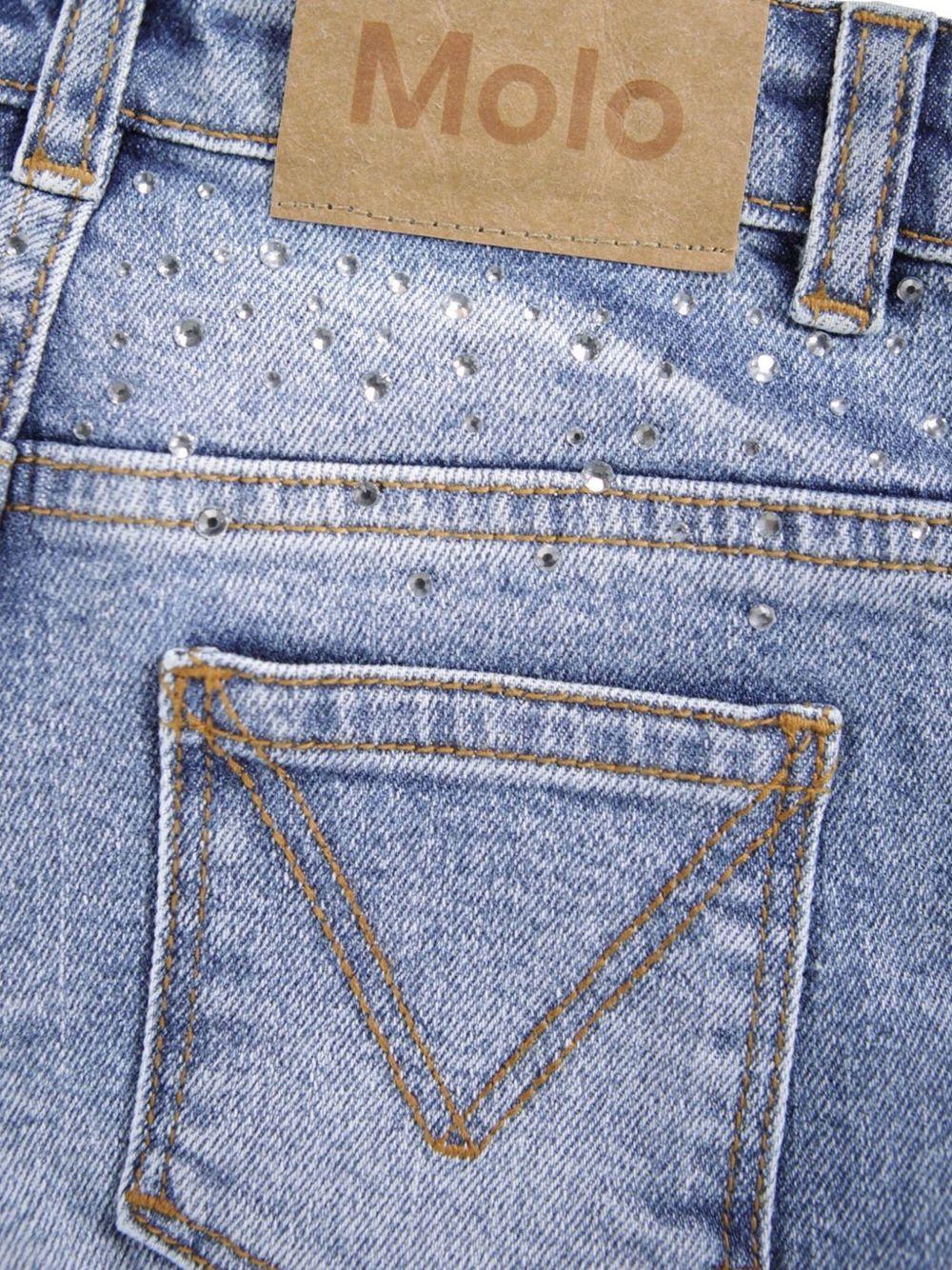 Jeans per bambina Molo Asta in denim con decorazione con strass - Rubino Kids